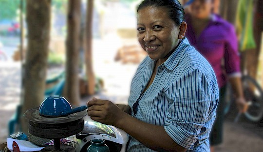 Handcraft training, such as pottery, is something that the project offers the beneficiaries.